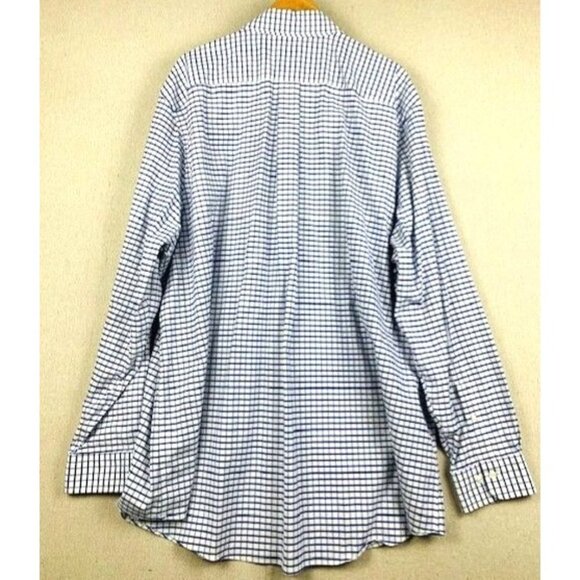 Brooks Brothers Men's Blue & White Plaid 3XLT Non-Iron Stretch Cotton Polo Shirt - Picture 2 of 9